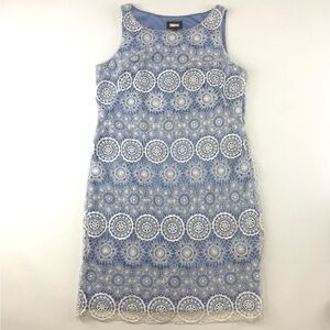 Alexia Admor periwinkle white crochet overlay lace sleeveless dress Size 12